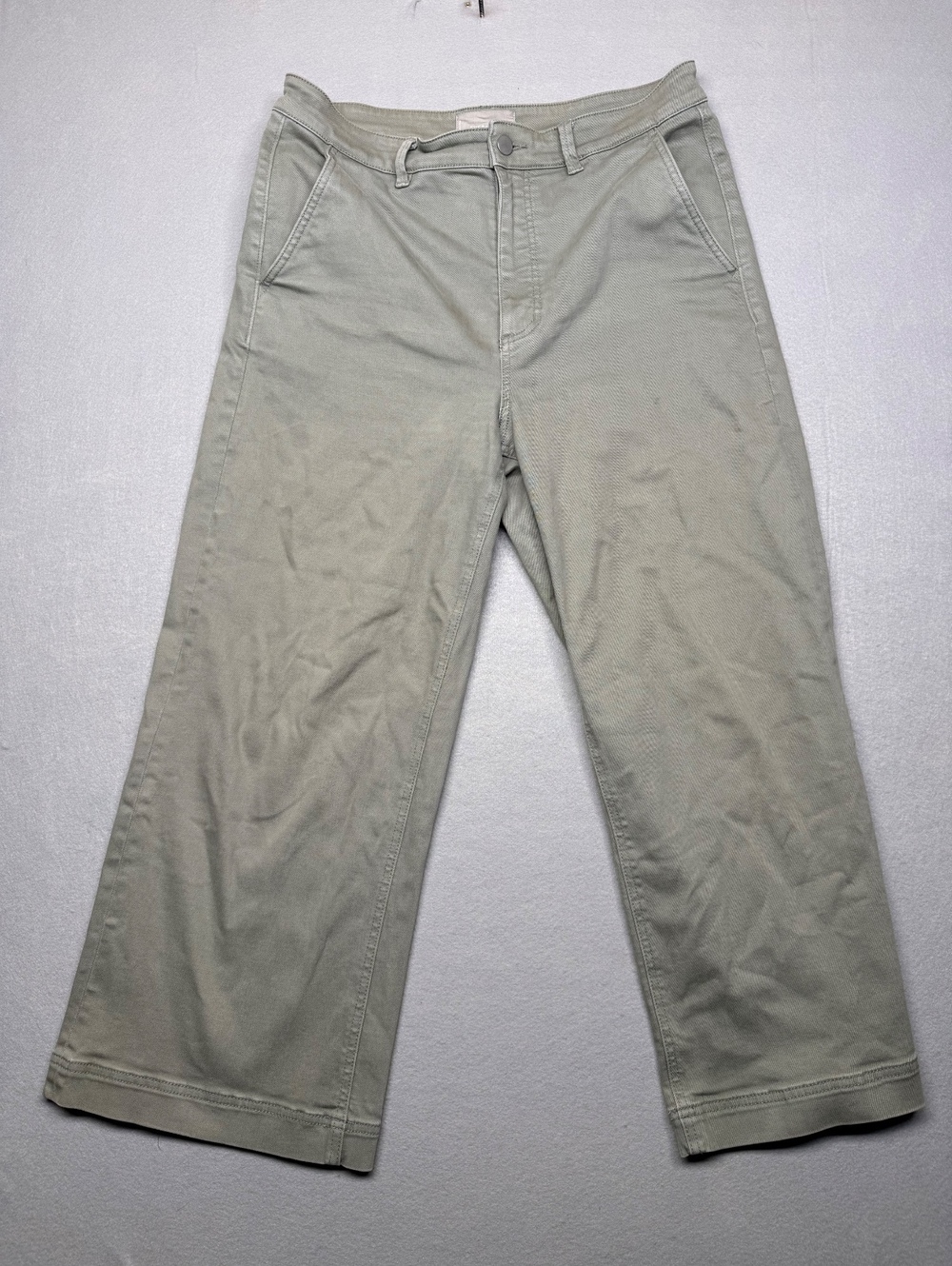 Everlane Cropped Wide Pants Women 12 Beige Casual
